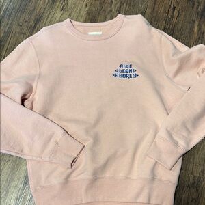 Aime Leon Dore Blush Crewneck with Navy Logo